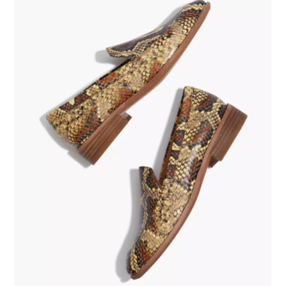 Madewell Frances Snake Embossed Leather Loafer